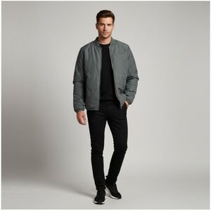 PICTURE Organic Quilted‎ Bomber Jacket Mens Full Zip Gray Size XS